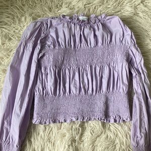 Zara lavender ruffled top